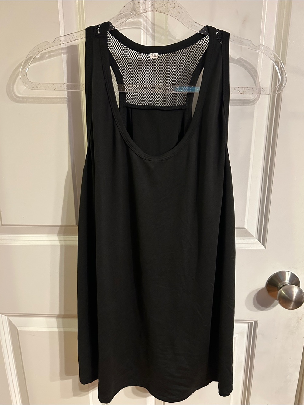 Black Mesh-Back Athletic Tank Top